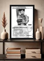 Quadro Rihanna Unapologetic (Black&white) Com Vidro Tamanho:21cm x 30cm (A4)