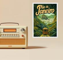 Quadro Rio De Janeiro - Cart Pão De Açucar 45X34Cm - Vidro