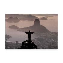 Quadro Rio De Janeiro Decorativo Vista Da Cidade Maravilhosa Cristo Redentor Grande - Bimper