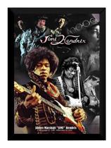 Quadro Rock Jimi Hendrix Guitarrista Arte Moldura 42x29cm