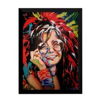 Quadro Rock N Roll Arte Janis Joplin Pintura Moderna 42x29cm