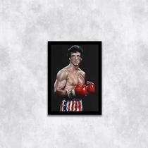 Quadro Rocky Balboa Boxe 24x18cm - com vidro