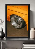 Quadro Roda BMW Cromada com Vidro e Moldura Preta Tamanho:21cm x 30cm (A4)