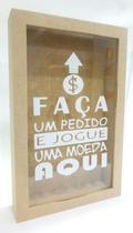 Quadro Rolhas Cofrinho Cofre Viagem Porta Moedas 27x17cm mdf cru