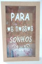 Quadro Rolhas Cofrinho Cofre Viagem Porta Moedas 27x17cm mdf cru