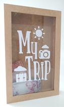 Quadro Rolhas Cofrinho Cofre Viagem Porta Moedas 27x17cm mdf cru