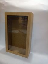 Quadro Rolhas Ou Tampinhas 27x17 Com Vidro Liso Mdf Cru