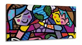 Quadro Romero de Britto Children World em Tecido Canvas 130x60 Quadro Romero de Britto Children World em Tecido Canvas 130x60