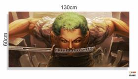 Quadro Roronoa Zoro Mosaico Espadachin One Piece em Tecido Canvas 130x60 Quadro Roronoa Zoro Mosaico Espadachin One Piece em Tecido Canvas 130x60