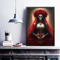 Quadro Rosa Caveira - Pombagira Umbanda 33x24cm - com vidro Quadro Rosa Caveira - Pombagira Umbanda 33x24cm - com vidro