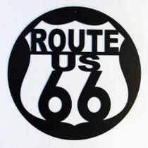 Quadro Route 66 38 Cm x 38 Cm Preto - Artístic Laser