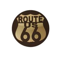 Quadro Route 66 38x38 Cm Bronze Lixa/dourado Espelhado Quadro Route 66 38x38 Cm Bronze Lixa/dourado Espelhado