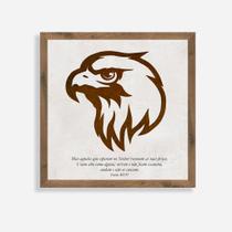 Quadro Rústico Águia - 30x30cm - Artesanal em Madeira Pinus