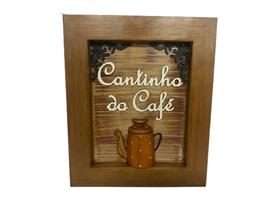 Quadro Rústico Artesanal Cantinho Do Café Área Gourmet 3d