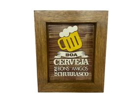 Quadro Rústico Artesanal Churrasco Cerveja Área Gourmet 3d