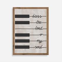 Quadro Rústico Bless the Lord Oh My Soul - Artesanato em Madeira