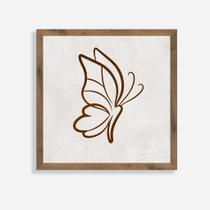 Quadro Rústico Borboleta Artesanal em Madeira Pinus
