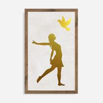 Quadro Rústico Dançarina - Artesanato em Madeira Pinus