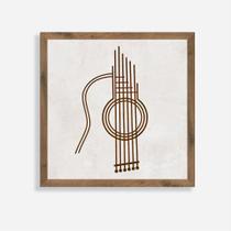 Quadro Rústico de Violão Artesanal em Madeira Pinus