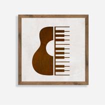 Quadro Rústico de Violão e Teclado Artesanal