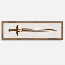 Quadro Rústico Espada Artesanal em Madeira Pinus