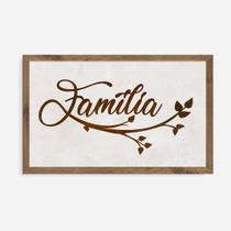 Quadro Rústico Família - Artesanato em Madeira Pinus