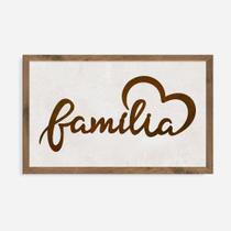 Quadro Rústico Família Coração - Artesanato em Madeira