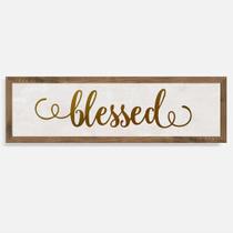 Quadro Rústico Flecha Blessed - Artesanato em Madeira