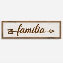 Quadro Rústico Flecha Família - Artesanato em Madeira