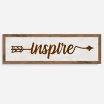 Quadro Rústico Flecha Inspire - Artesanato em Madeira Pinus com Acabamento em Cera de Carnaúba