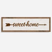 Quadro Rústico Flecha Sweet Home - Decoração Artesanal