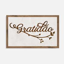 Quadro Rústico Gratidão - Artesanato em Madeira Pinus