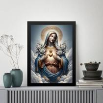 Quadro Sacro Heart Of Maria 45X34Cm - Com Vidro Quadro Sacro Heart Of Maria 45X34Cm - Com Vidro
