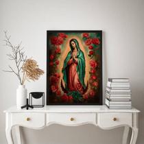 Quadro Sacro Nossa Senhora De Guadalupe 33x24cm - com vidro