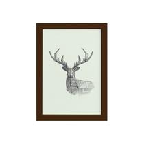 Quadro Safari Geométrico Alce Moldura Marrom 33x43cm Quadro Safari Geométrico Alce Moldura Marrom 33x43cm