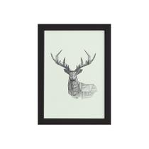 Quadro Safari Geométrico Alce Moldura Preta 22x32cm Quadro Safari Geométrico Alce Moldura Preta 22x32cm