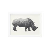 Quadro Safari Geométrico Rinoceronte Moldura Branca 22x32cm Quadro Safari Geométrico Rinoceronte Moldura Branca 22x32cm