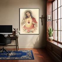 Quadro Sagrado Coração de Jesus Arte Sacra - 70x50cm Quadro Sagrado Coração de Jesus Arte Sacra - 70x50cm