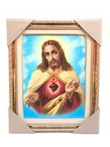 Quadro Sagrado Coração De Jesus Com Vidro E Moldura 52X42 Cm