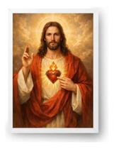 Quadro Sagrado Coração De Jesus Luz Divina 15x21cm Quadro Sagrado Coração De Jesus Luz Divina 15x21cm