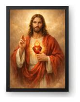 Quadro Sagrado Coração De Jesus Olhar Central 21x30cm