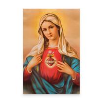 Quadro Sagrado Coração De Maria Imaculada Mãe De Jesus Religioso Grande Para Sala - Bimper