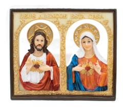 Quadro Sagrado Coração Maria E Jesus 20x4x23cm - Enfeite Res