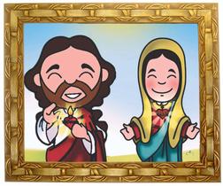 Quadro Sagrados Corações, Infantil, Mod.06, 30x25cm. Angelus