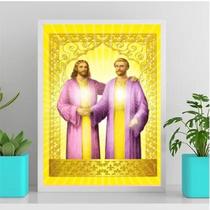 Quadro Saint Germain E Jesus Cristo 33X24Cm Branca