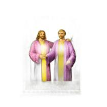 Quadro Saint Germain E Jesus Cristo 33X24Cm Vidro Branca