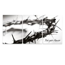 Quadro Sala 120x60 Foi Por Amor Coroa Espinho Jesus Cristo
