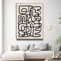 Quadro Sala Decorativo com Moldura Abstrato Minimalista em linhas cor:MOLDURA MADEIRAtamanho:100 X 70 X 3 CM