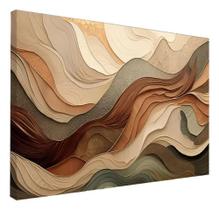 Quadro Sala Ondas Marrom Tons Elegante