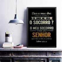 Quadro Salmo 121- O Socorro Vem Do Senhor 33X24Cm - Vidro